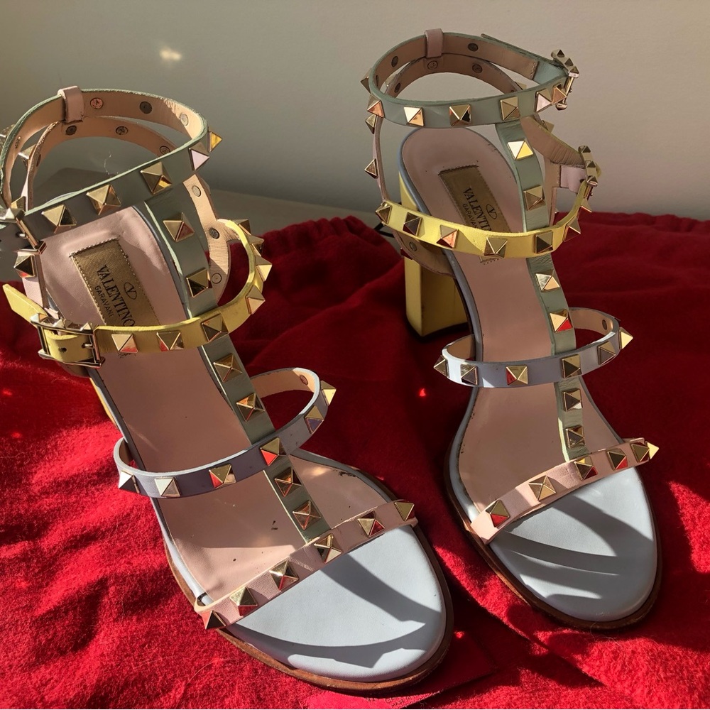 Valentino Women's Pastel Rockstud Heels